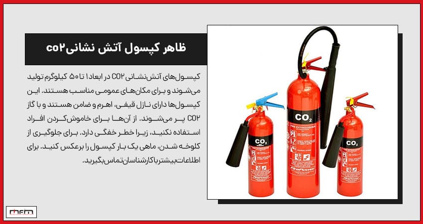 ظاهر کپسول آتش ‌نشانی co2